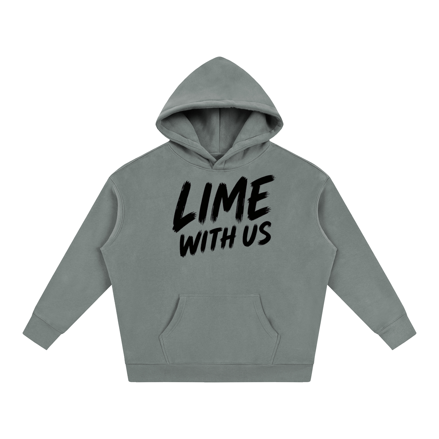 Lime With Us — No-Stroke Script Hoodie