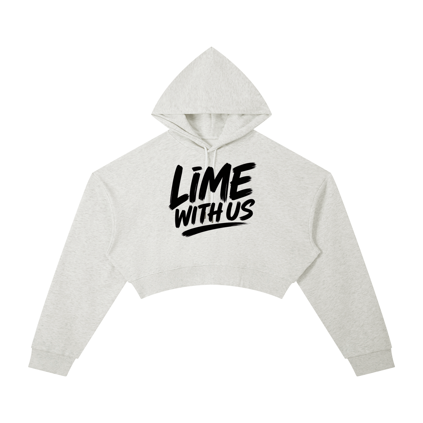 Lime With Us — Core Script Cropped Hoodie