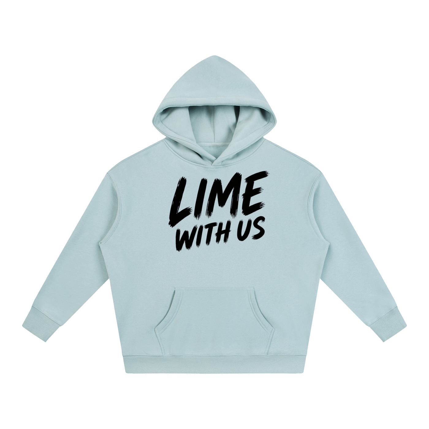 Lime With Us — No-Stroke Script Hoodie