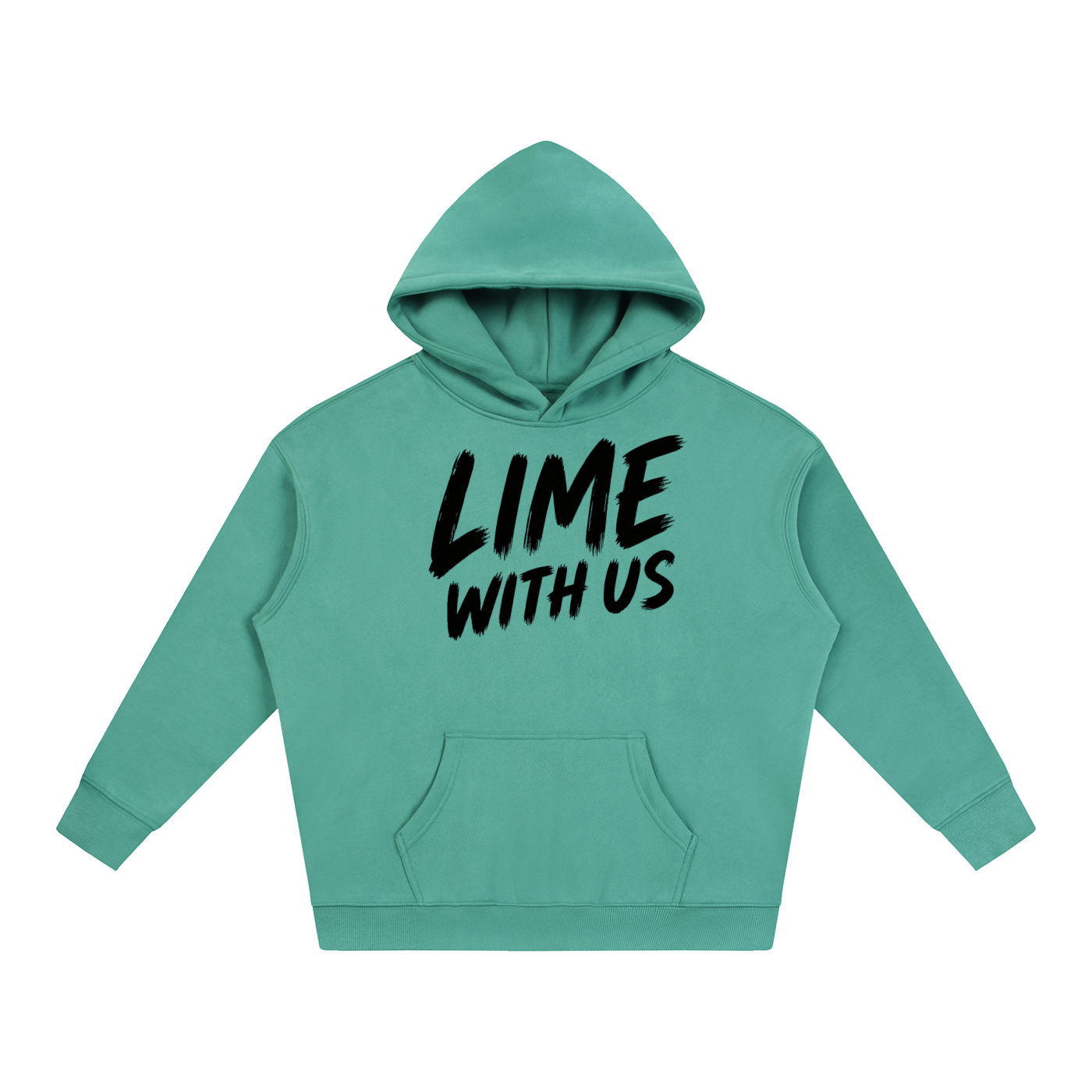 Lime With Us — No-Stroke Script Hoodie