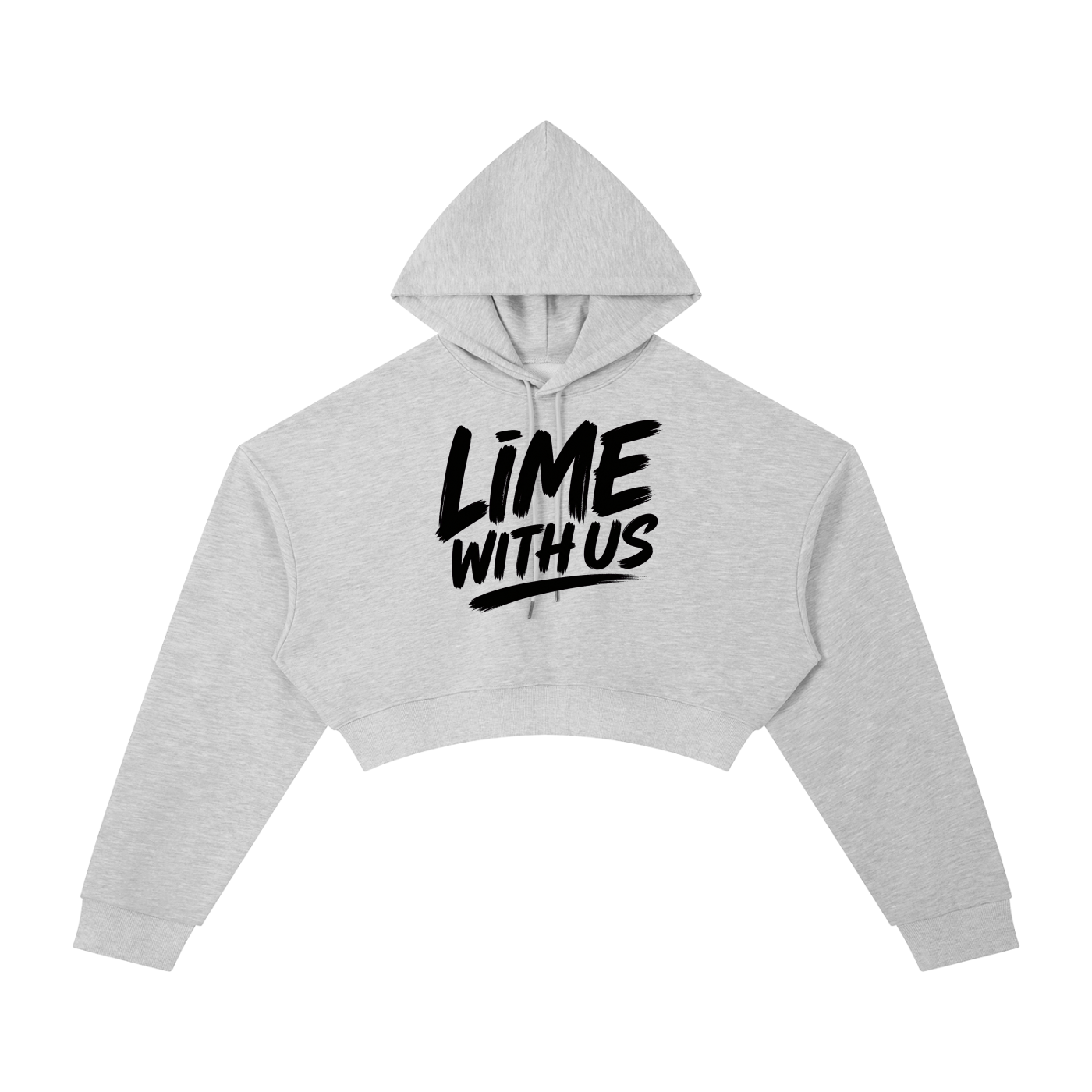 Lime With Us — Core Script Cropped Hoodie