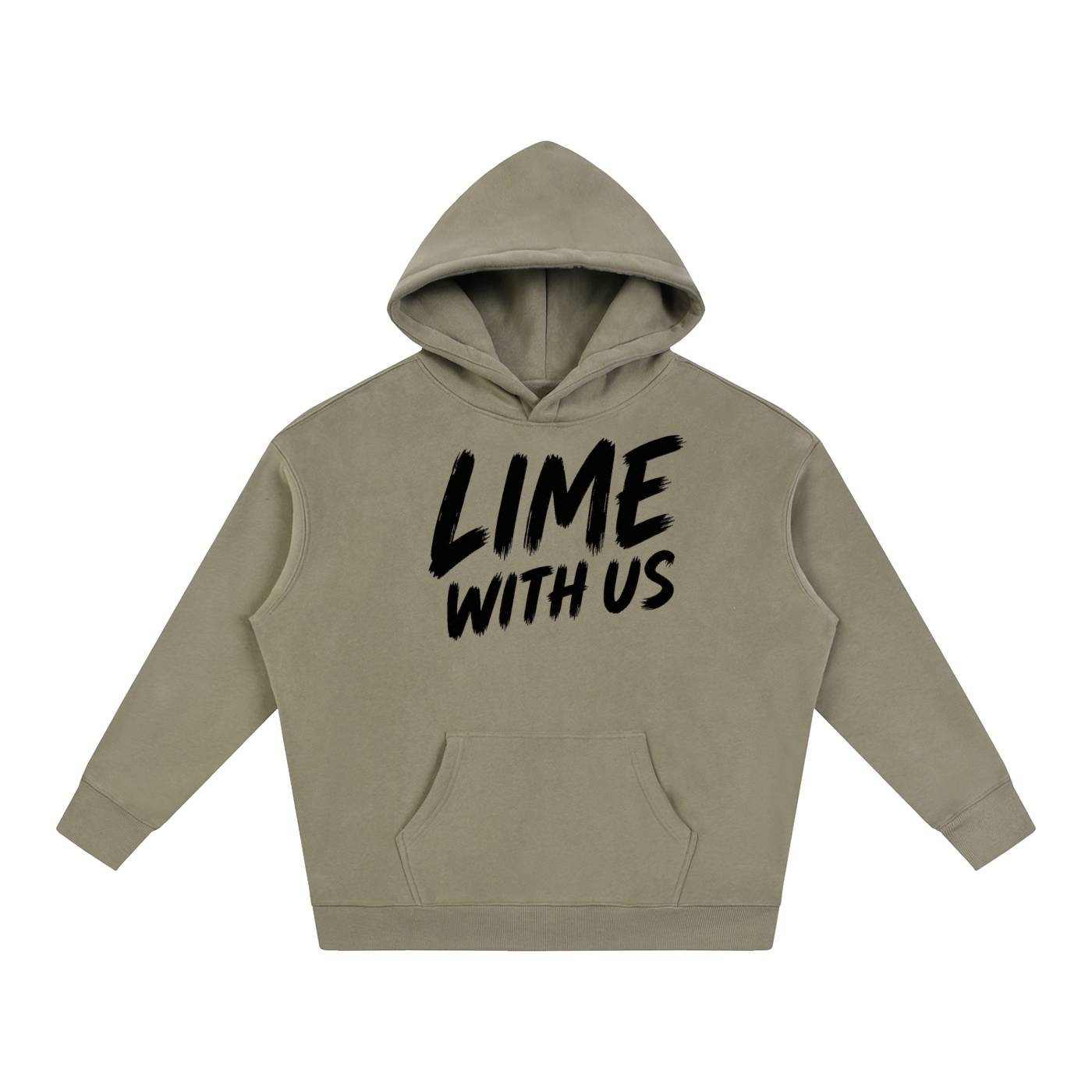 Lime With Us — No-Stroke Script Hoodie