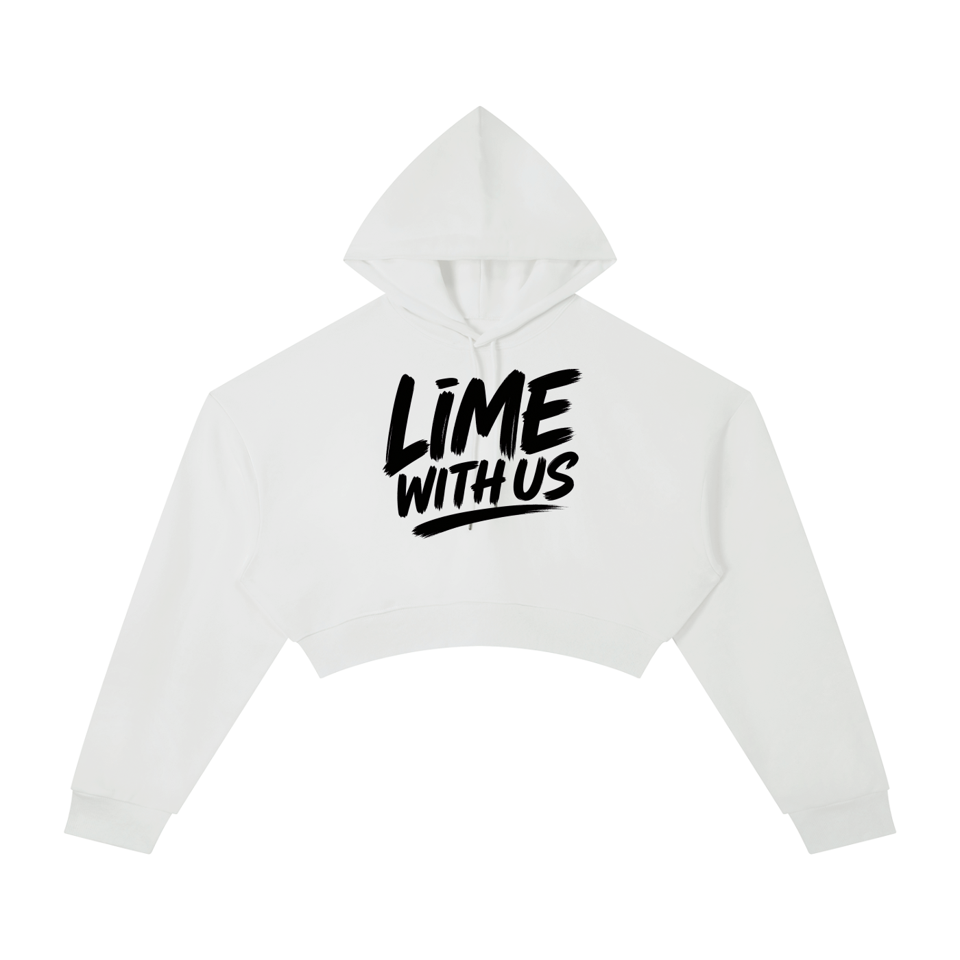 Lime With Us — Core Script Cropped Hoodie